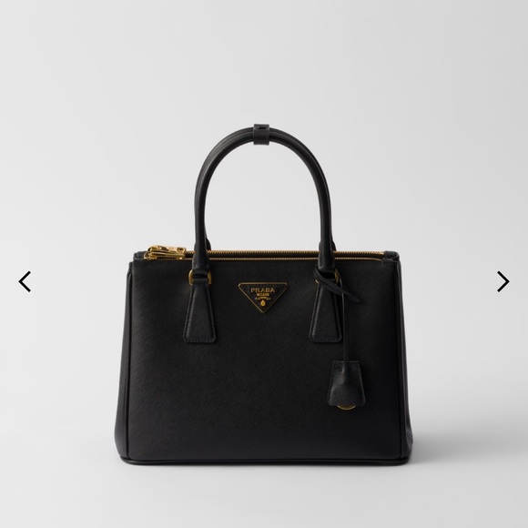 Prada Handbags - Prada Black Medium Galleria Black w/ Gold Used